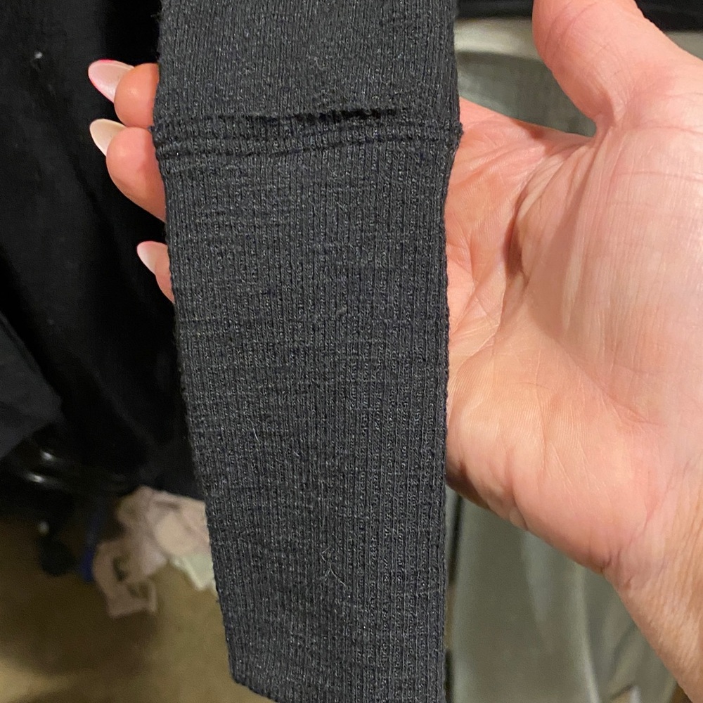 We The Free Black Long Button Cardigan with Wood-Tone Buttons - Picture 2 of 5